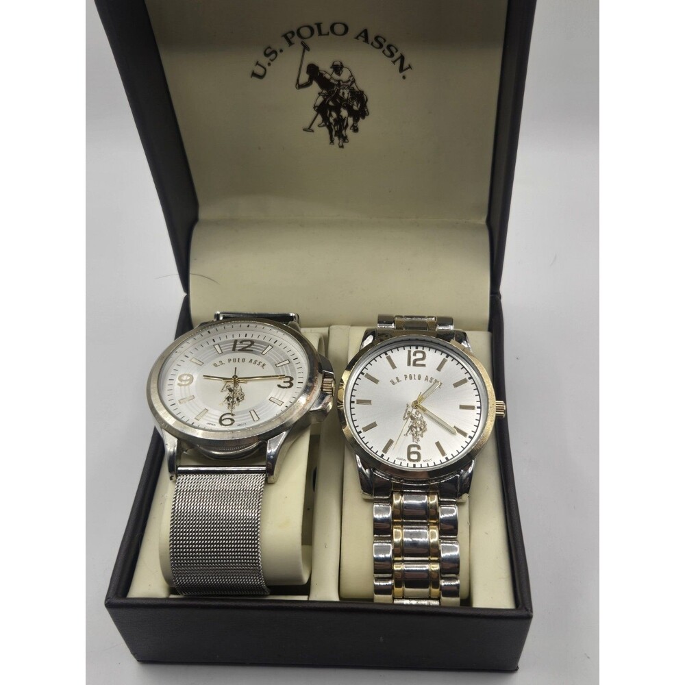 US Polo Association Two Pack Men's Watches. Box And New Batteries. 1 MINT, 1 VGC